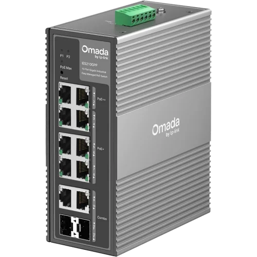 Коммутатор/ Omada 10-Port Gigabit Industrial Easy Managed Switch with 6-Port PoE+ and 2-Port PoE++ (IES210GPP)
