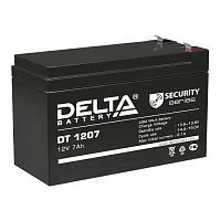 Батарея DELTA серия DT, DT 1207, напряжение 12В, емкость 7Ач (разряд 20 часов), макс. ток разряда (5 сек.) 108А, макс. ток заряда 2.1А, свинцово-кислотная типа AGM, клеммы F1, ДxШxВ 151х65х95мм., вес 2.05кг., срок службы 5 лет./ Battery DELTA series DT,