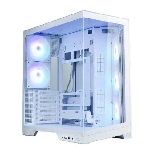 Корпус ZALMAN D50, ATX, WHITE, WINDOW, 1xCombo (2.5 or 3.5), 1x2.5, 2x3.5, 1xUSB TYPE-C, 2xUSB3.0, SIDE 3x120 ARGB, REAR 2x120 ARGB (D50 WHITE)