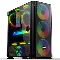 Корпус SOEYI «AX1-B10 SOEYI ATX case with black coating front panel with flat small mesh, without»