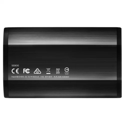 Внешний твердотельный накопитель SSD 512GB A-DATA SE800, External, USB3.2 Type-C, R/ W -1000/ 1000 MB/ s, 3D-NAND (ASE800-512GU32G2-CBK) фото 2
