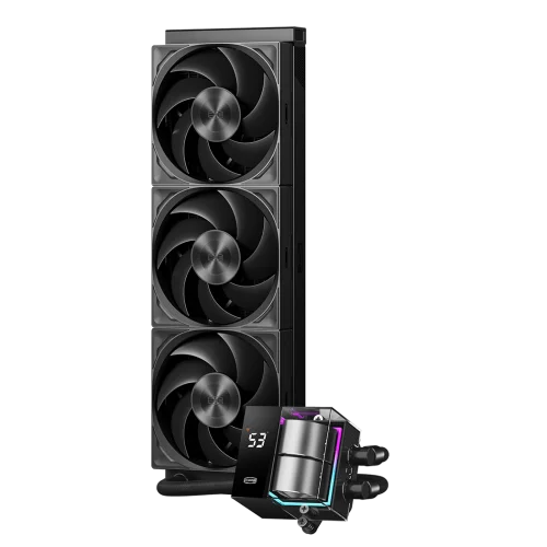 Система охлаждения/ Water Cooling System PCCooler DS360 Pro Digital BK (310W, 360mm, LED temp., Black, Fans: 3x120mm, 66CFM, 34.3dBA, 2200RPM/ Pump height 85mm, 15dBA, 2600RPM, Rad thickness 27mm/ S: