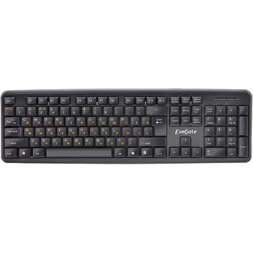 Exegate EX286178RUS Клавиатура Exegate LY-331L5 (USB, 104кл., Enter большой, шнур 2,55м, черная, OEM)