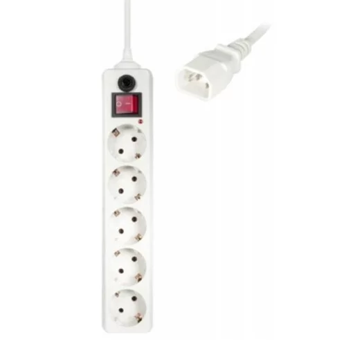 Сетевой фильтр Buro 500SH-1.8-UPS-W 1.8м (5 розеток) белый (коробка)