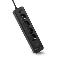 Сетевой фильтр TopON TOP-PWS4 4 розетки, 3 USB, Type-C, PD 20W QC3.0, 4000W, 3м Черный (TOP-PWS4B-3)