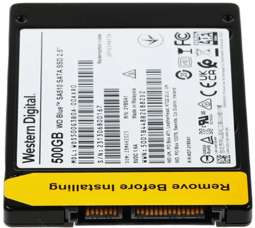 Твердотельный накопитель SSD WD Blue 3D NAND WDS500G3B0A 500ГБ 2,5 SATA-III (TLC) фото 4