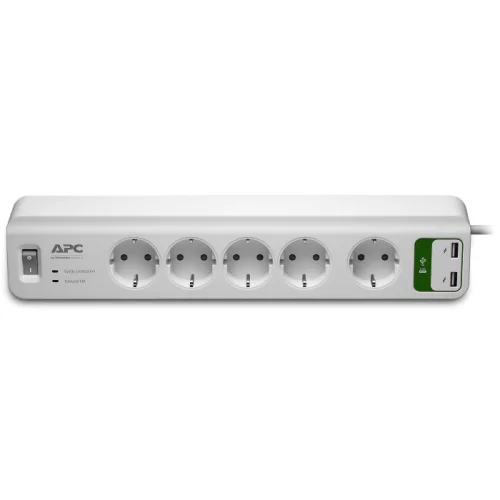 Сетевой фильтр APC Essential SurgeArrest, 5 розеток, 2x USB, 5 В, 2,4 А, 230 В (PM5U-RS) фото 3