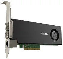MikroTik Cloud Core Router 2004-1G-2XS-PCIe network interface card with quad-core ARMv8 64-bit AL32400 CPU, 4GB RAM, 2x25G SFP28 cages, 1xGbit LAN, RouterOS L6 (CCR2004-1G-2XS-PCIE)