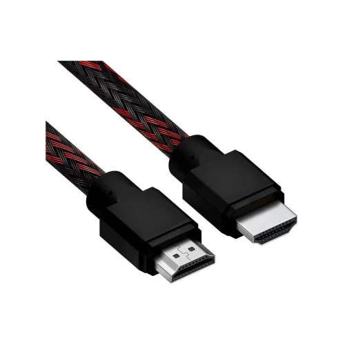 Кабель 2.0m HDMI 2.0, BICOLOR черно-красный нейлон, Ultra HD, 4K 60 fps 60Hz/5K*30Hz, 3D, AUDIO, 18.0 Гбит/с, 28AWG (4PH-R90019)