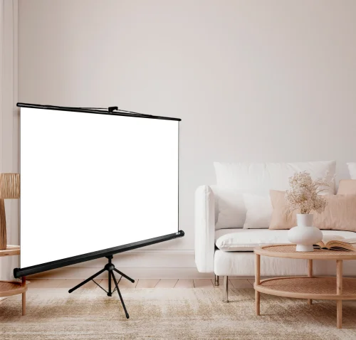 Экран Cactus 180x180см Triscreen CS-PST-180x180 1:1 напольный рулонный черный фото 3