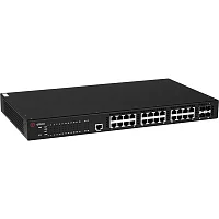 QTECH МПТ Управляемый коммутатор уровня L3 с поддержкой PoE 802.3af/ at, 24 порта 10/ 100/ 1000BASE-T PoE, 4 порта 10GbE SFP+, встроенный БП, 100-240В AC (QSW-3310-28TX-POE-AC)