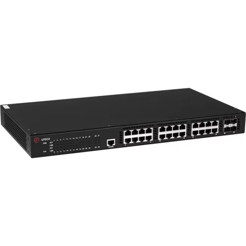 QTECH МПТ Управляемый коммутатор уровня L3 с поддержкой PoE 802.3af/ at, 24 порта 10/ 100/ 1000BASE-T PoE, 4 порта 10GbE SFP+, встроенный БП, 100-240В AC (QSW-3310-28TX-POE-AC)