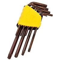 Набор шестигранных ключей "TORX" удлиненных Deli DL230707G 9 шт S2, размеры T10,T15,T20,T25,T27,T30,T40,T45,T50, пластиковый держатель