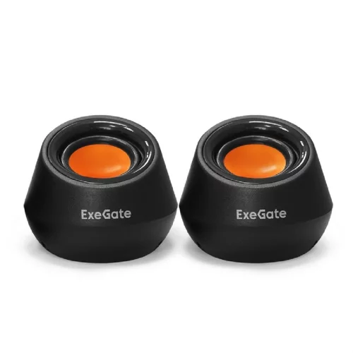 Exegate EX287060RUS Акустическая система 2.0 ExeGate Disco 130 (питание USB, 2х3Вт (6 Вт RMS), 100-20000Гц, черный/ оранжевый) фото 3
