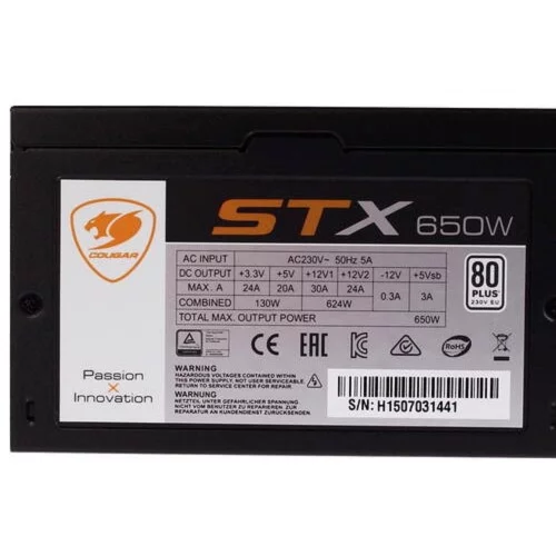 Cougar XTC 650 (ATX v2.31, 650W, Active PFC, 120mm Fan, Power cord, 80 Plus, Japanese standby capacitors) [XTC650] BULK (CGR ST-650) фото 2