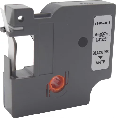 Картридж ленточный Cactus CS-D1-43613 43613 черный на белом 6x7 для Dymo LM 160, 210D, 280, PnP, 420P, 500 TS; Rhino Pro 6000, 5200, 4200