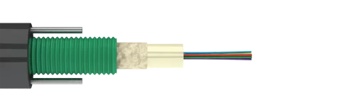 Волоконно-оптический кабель для канализации, легкий, универсальный, гофроброня, силовой элемент проволока, SM 9/ 125 OS2, 24В, LSZH нг(А)-HF, 2,7кН, че (ЛЮ-ТОЛ-МН.24.7.27.19)