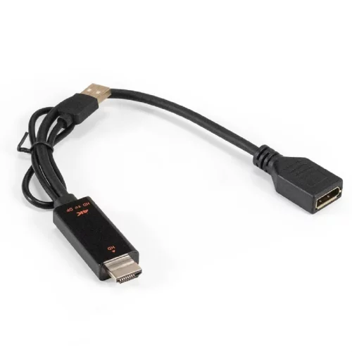 Exegate EX294714RUS Конвертер HDMI-DisplayPort ExeGate EX-A-HDMIM-DPFU2-0.15 (19M/U2AM+20F, с питанием USB2.0)