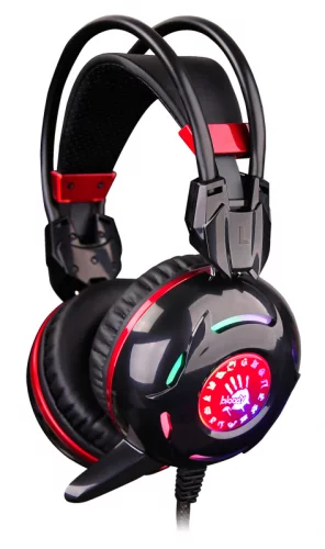 Наушники с микрофоном A4Tech Bloody G300 черный/ красный 2.2м мониторные оголовье (G300 BLACK+RED)