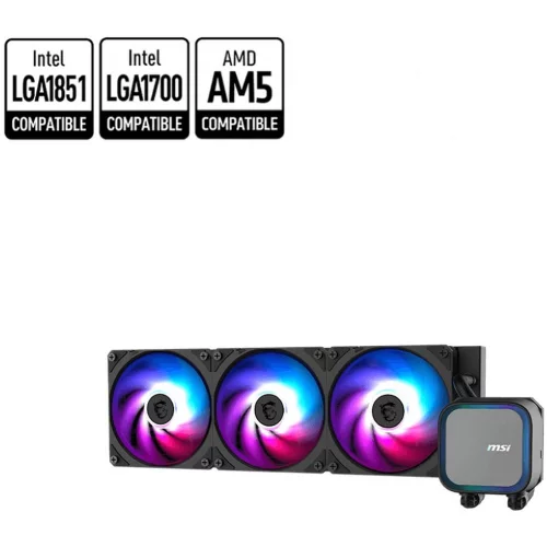 Жидкостная система охлаждения MSI MAG CORELIQUID A13 360 3 x ARGB Fan, ARGB Block (306-7ZWDA11-L80) фото 3