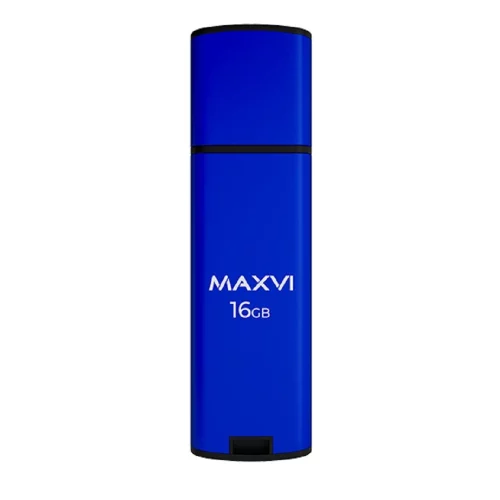 Maxvi USB Drive 16GB MP2 blue, монолит с колпачком, ABS пластик + металл, USB 2.0 (5403) фото 3
