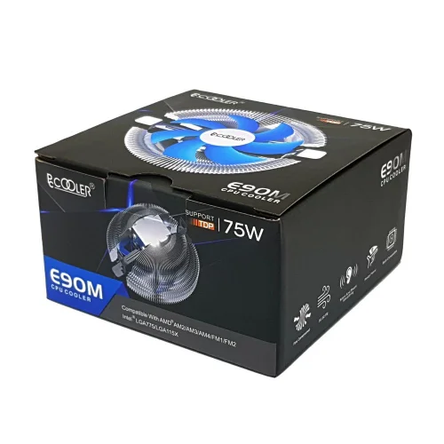 Вентилятор PCCooler PCCooler E90M Кулер S775/115X/AM2/AM3/AM4/FM1/FM2(TDP 75W, вент-р 90мм с PWM, 1000-2000RPM, 18dBa) Retail Color Box {48} (1412) (E90M#3LG) фото 4