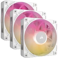 Кулер для корпуса/ Case Cooler Corsair iCUE LINK RX120 MAX RGB (120x120x30mm, 4-pin PWM, RGB, 71.3CFM, 29.5dBA, 2000RPM, White, 3pcs) (CO-9051038-WW)