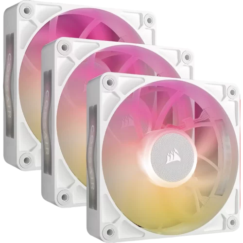 Кулер для корпуса/ Case Cooler Corsair iCUE LINK RX120 MAX RGB (120x120x30mm, 4-pin PWM, RGB, 71.3CFM, 29.5dBA, 2000RPM, White, 3pcs) (CO-9051038-WW)