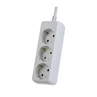 Perfeo Сетевой удлинитель с заземлением "POWERMATE",PF_A4688 (5,0м, 3 розетки, белый (PF-PE-3/ 5,0-W))