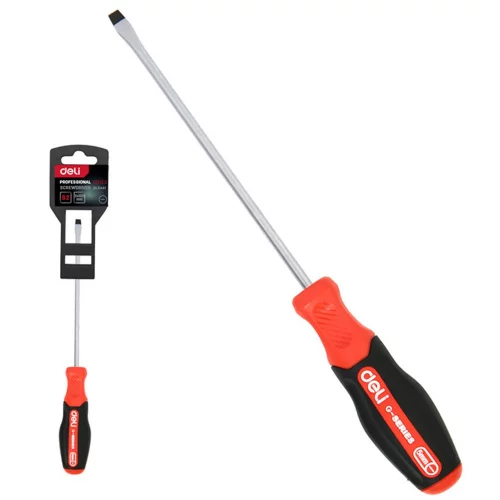 Шлицевая DL3441 SL3x100мм сталь S2, матовый стержень, двухкомпонентная прорезиненная рукоять