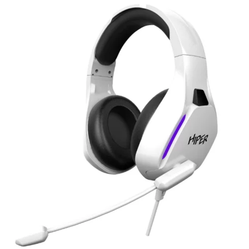 Гарнитура компьютерная игровая HIPER HGS-LR2 White, Wired, stereo 2.0, 50мм, mini-jack 3.5мм+USB, RGB, cable 2m