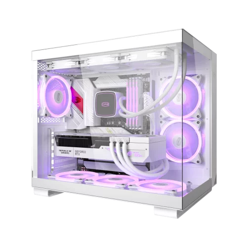 Корпус без блока питания/ Case PCCooler C3T500 ARGB WH, Midi-Tower, TG, 6x120mm ARGB, 1xUSB-C 3.1 + 2xUSB-A 3.0, ATX, mATX, mITX White фото 2