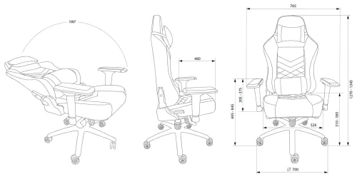 Кресло игровое Cactus CS-CHR-0112BL-M с вибромассажем черный экокожа с подголов. крестов. черный