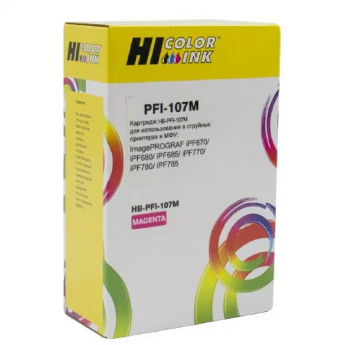 Картридж струйный Hi-Black PFI-107M пурпурный 130 мл для Canon iPF680/ 685/ 780/ 785 (1100068)
