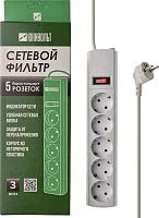 Сетевой фильтр Юнивольт 00-00000390 3м (5 розеток) белый (коробка)