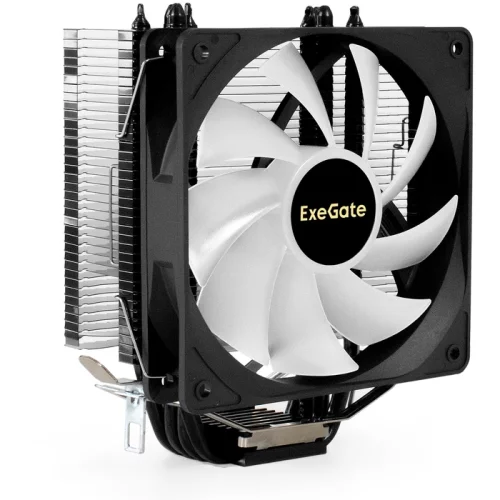 Exegate EX295003RUS Кулер ExeGate Dark Magic EE400XL-PWM.ARGB (Al+Cu, черное покрытие, 4 тепл.трубки, LGA775/ 1150/ 1151/ 1155/ 1156/ 1200/ 1700/ AM2/ AM2+/ AM3/ AM3+/ AM4/ AM5/ FM1/ FM2/ 754/ 939/ 940, TDP 125W, Fan