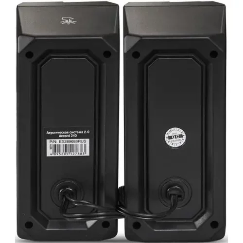 ExeGate Accord 240 (питание USB, 2х3Вт (6Вт RMS), 60-20000Гц, цвет черный, RGB подсветка, Color Box) (EX289688RUS) фото 3