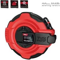Мерная лента Deli DL9920Y 20м x 14,5мм, ударопрочный корпус с резиновыми вставками, полотно из стекловолокна и ПВХ, увеличенная скорость сматывания ленты