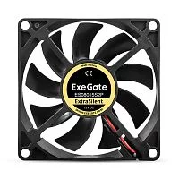 Exegate EX295233RUS Вентилятор 12В DC ExeGate ExtraSilent ES08015S2P (80x80x15 мм, Sleeve bearing (подшипник скольжения), 2pin, 1600RPM, 16,5dBA)
