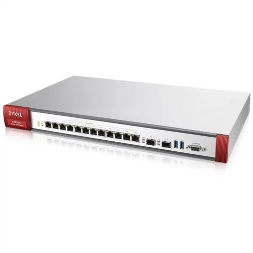 Межсетевой экран/ ZYXEL ZyWALL ATP800 Firewall Rack, 12 configurable (LAN / WAN) ports GE, 2xSFP, 2xUSB3.0, AP Controller (2/130), Device HA Pro, with support for Sandbox and Botnet Filter, with a 1 year Gold subscriptio (ATP800-RU0102F)