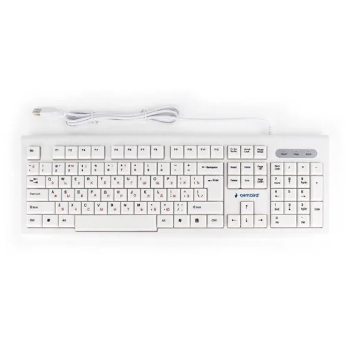 Клавиатура Gembird KB-8354U,{USB, бежевый/ белый, 104 клавиши, кабель 1,45м}