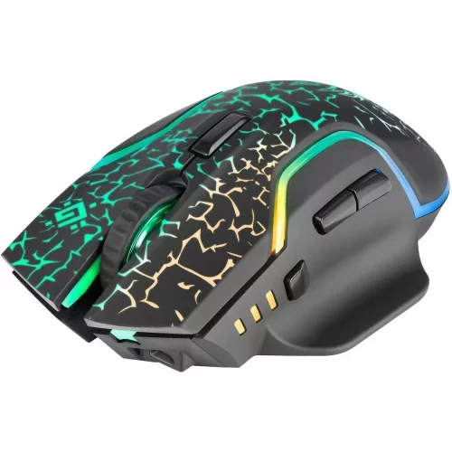 DEFENDER ONESHOT Беспроводная игровая мышь черная (USB, 2.4 ГГц, LED подсветка, 7 кн., 300 мАч,32400 dpi, GM-067) (52067) фото 2