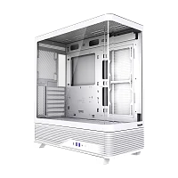 Корпус без блока питания/ Case HSPD F560, Mid Tower, White, TG, 0.6 SPCC, no fans ATX, mATX, mITX 165/ 410/ 180mm 2x2.5", 7xPCI 2xUSB-A 3.0, 1xUSB-C 445x210x475mm (F560-TGWH)
