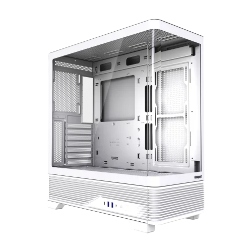 Корпус без блока питания/ Case HSPD F560, Mid Tower, White, TG, 0.6 SPCC, no fans ATX, mATX, mITX 165/ 410/ 180mm 2x2.5, 7xPCI 2xUSB-A 3.0, 1xUSB-C 445x210x475mm (F560-TGWH)