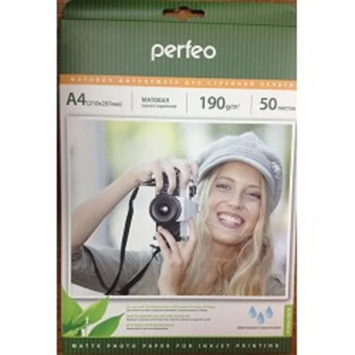 Perfeo PF-MTA4-190/ 50 Бумага Perfeo матовая 50л, A4 190 г/ м2 (M06) (PF-MTA4-190/50)