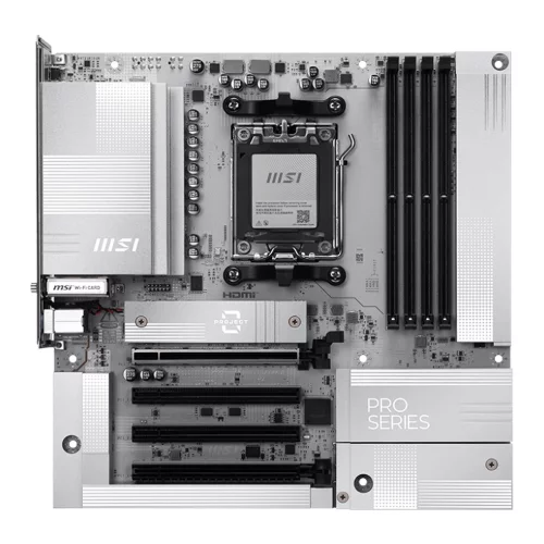 Материнская плата MSI PRO B850M-A WIFI PZ B850, AM5, 4*DDR5, 4*PCIEx16, 2*M.2, 3*TypeC, 3*USB3.2Gen2, 5*USB3.2Gen1, 4*USB2.0, 4*SATA3.0, 5G, DP, HDMI, M-ATX, RTL фото 2