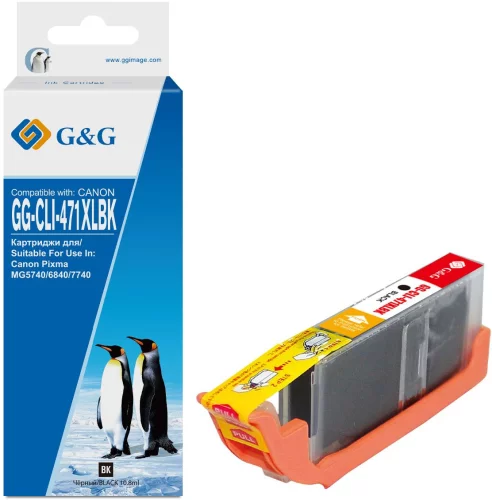 Картридж струйный G&G GG-CLI-471XLBK фото черный (10.8мл) для Canon TS5040/ MG5740/ MG6840/ MG7740