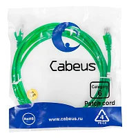 Патч-корд ВО Cabeus PC-UTP-RJ45-Cat.6-3m-GN Патч-корд U/ UTP, категория 6, 2xRJ45/ 8p8c, неэкранированный, зеленый, PVC, 3м