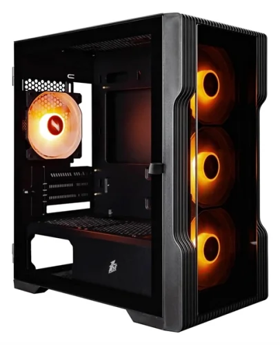 корпус 1STPLAYER TRILOBITE T3-G ARGB Black / mATX / 4x120mm ARGB fans / T3-G-BK-4F7