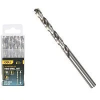 Набор сверл по металлу (6мм, 10 шт) Deli DH-MHZ060-E3 сталь HSS 4341, угол заточки 135 град, пласт. кейс